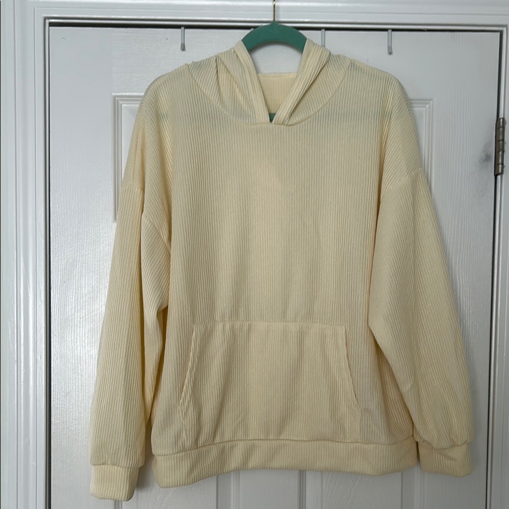 Cream Hooded Sweatshirt Soft and Casual